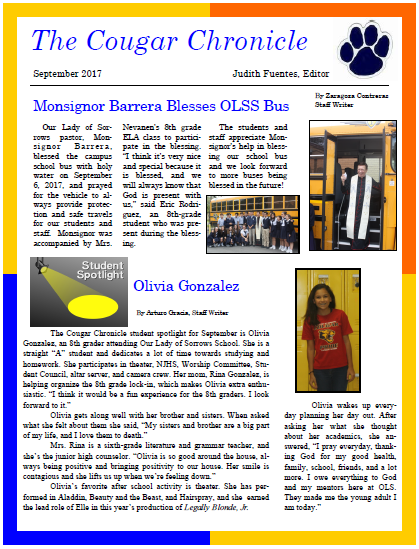 Front Page of the Cougar Chronicle Student Newspaper
