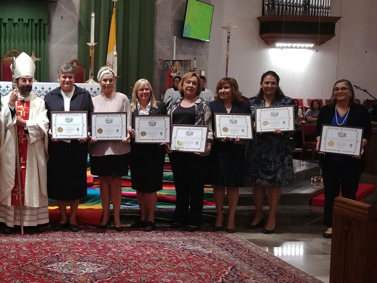 School Principals with Bishop Flores